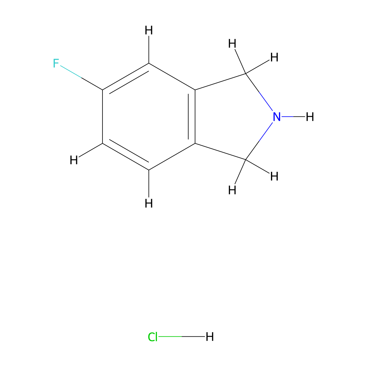 5-fluoro-2,3-dihydro-1H-isoindole hydrochloride molecular structure, CAS 685565-15-5
