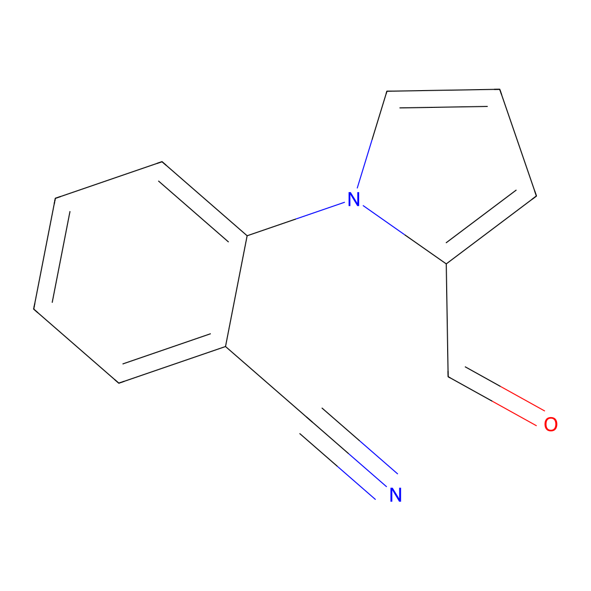 2-(2-formyl-1H-pyrrol-1-yl)benzonitrile molecular structure, CAS 68557-19-7