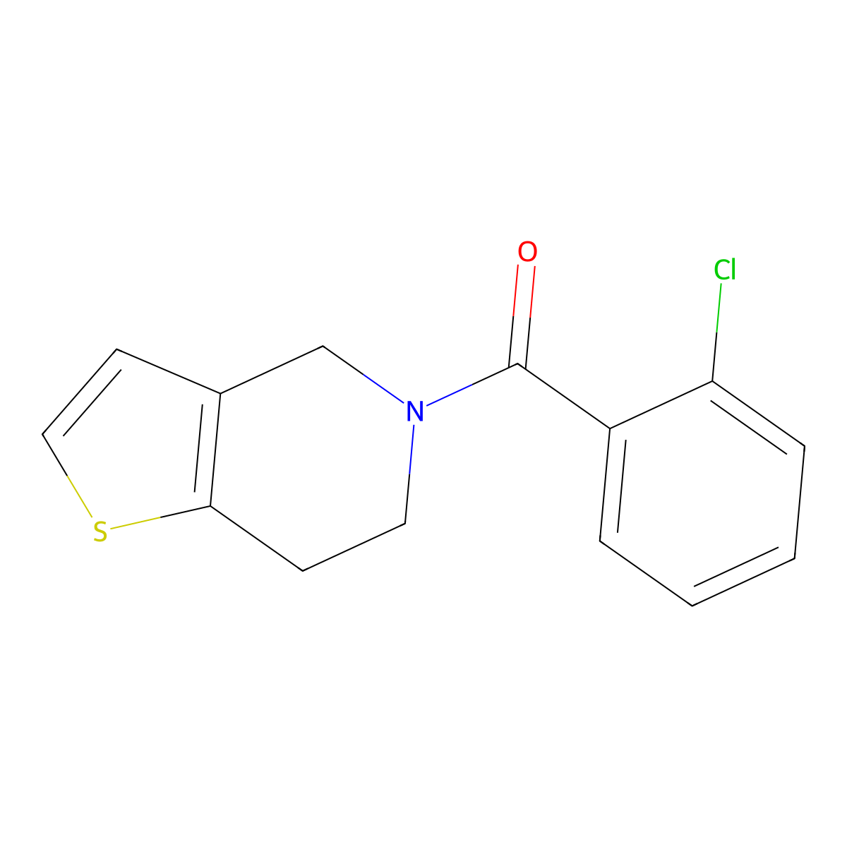 (2-Chlorophenyl)(6,7-dihydrothieno[3,2-c]pyridin-5(4H)-yl)methanone molecular structure, CAS 68559-48-8