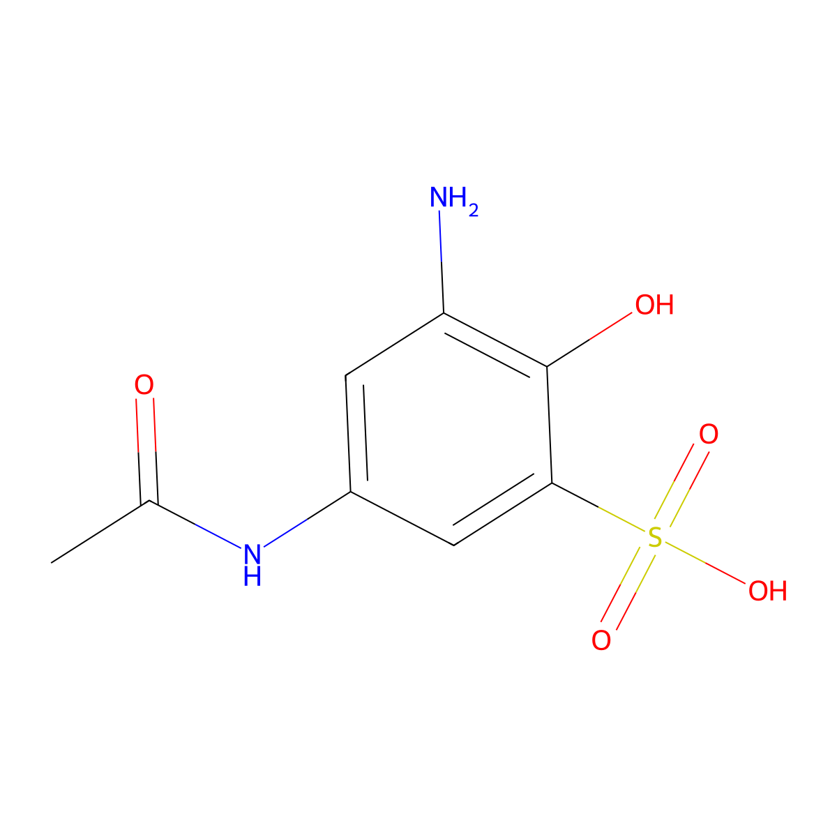 5-Acetamido-3-amino-2-hydroxybenzenesulphonic acid molecular structure, CAS 6856-14-0