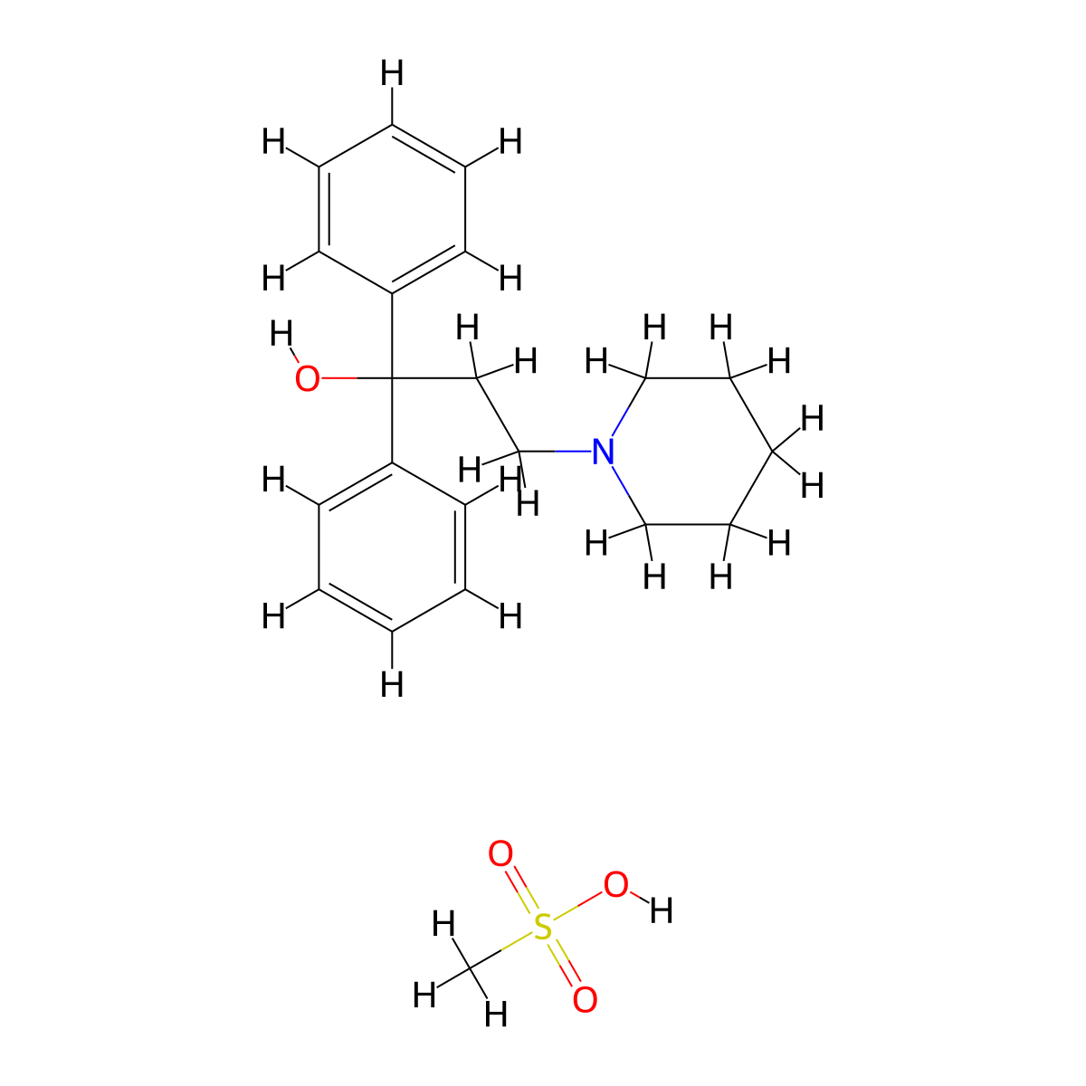 Pridinol mesylate molecular structure, CAS 6856-31-1