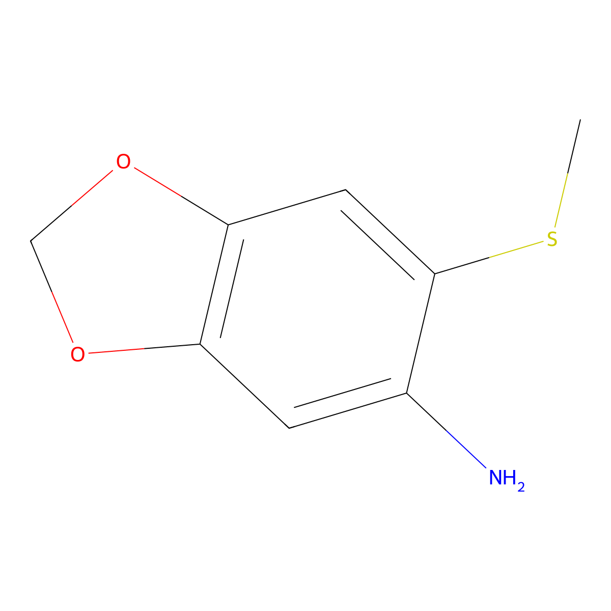 6-(Methylthio)benzo[d][1,3]dioxol-5-amine molecular structure, CAS 68560-13-4