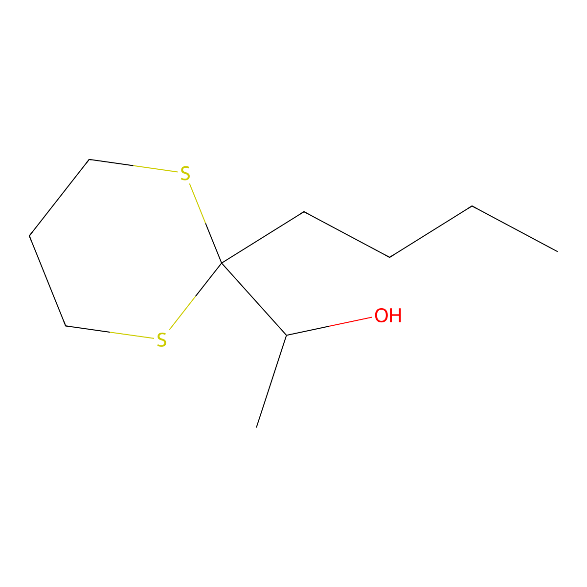 1-(2-Butyl-1,3-dithian-2-yl)ethan-1-ol molecular structure, CAS 68578-40-5