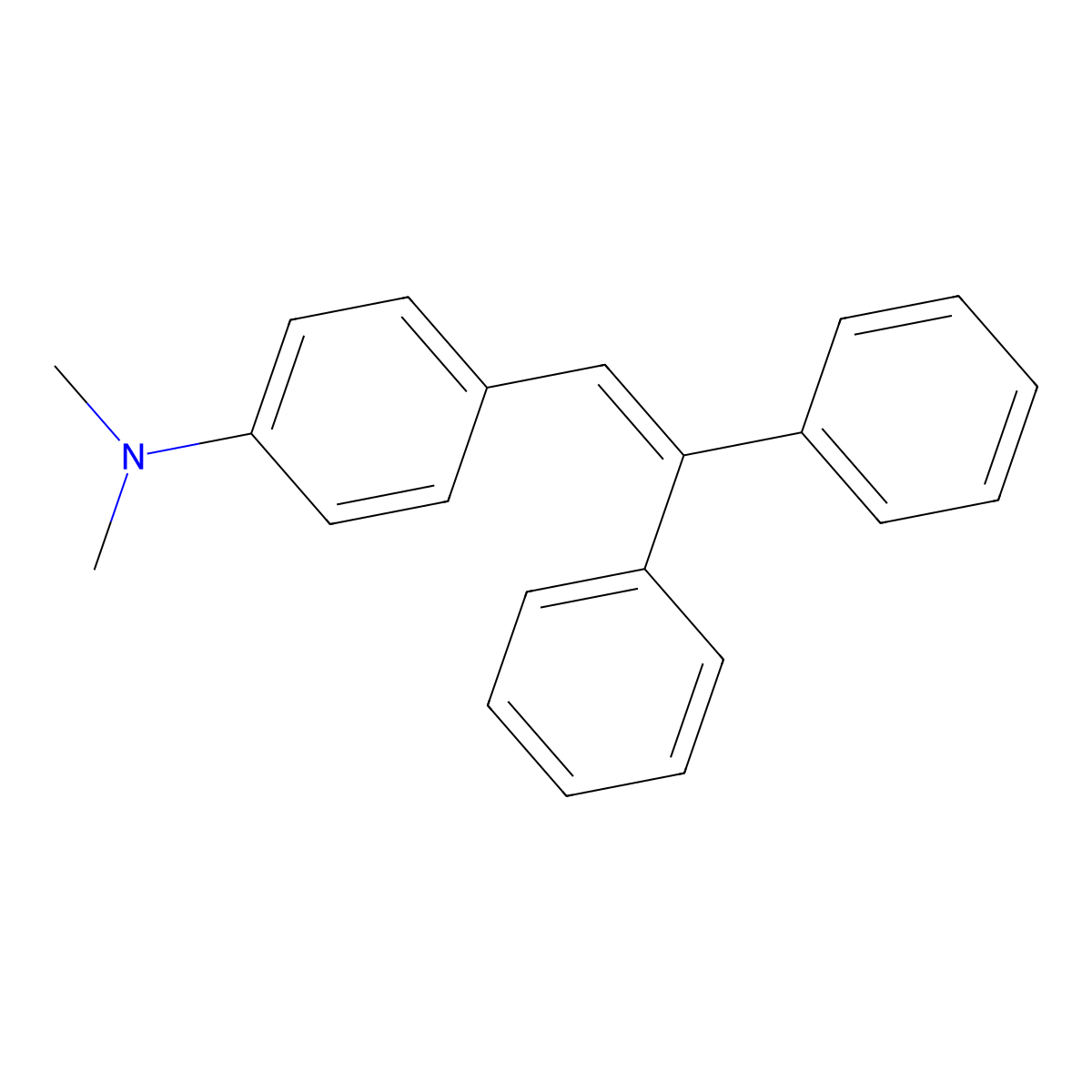 Benzenamine, 4-(2,2-diphenylethenyl)-N,N-dimethyl- molecular structure, CAS 68578-76-7