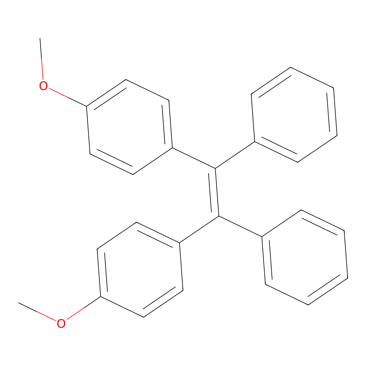 1,2-Bis(4-methoxyphenyl)-1,2-diphenylethene molecular structure, CAS 68578-78-9