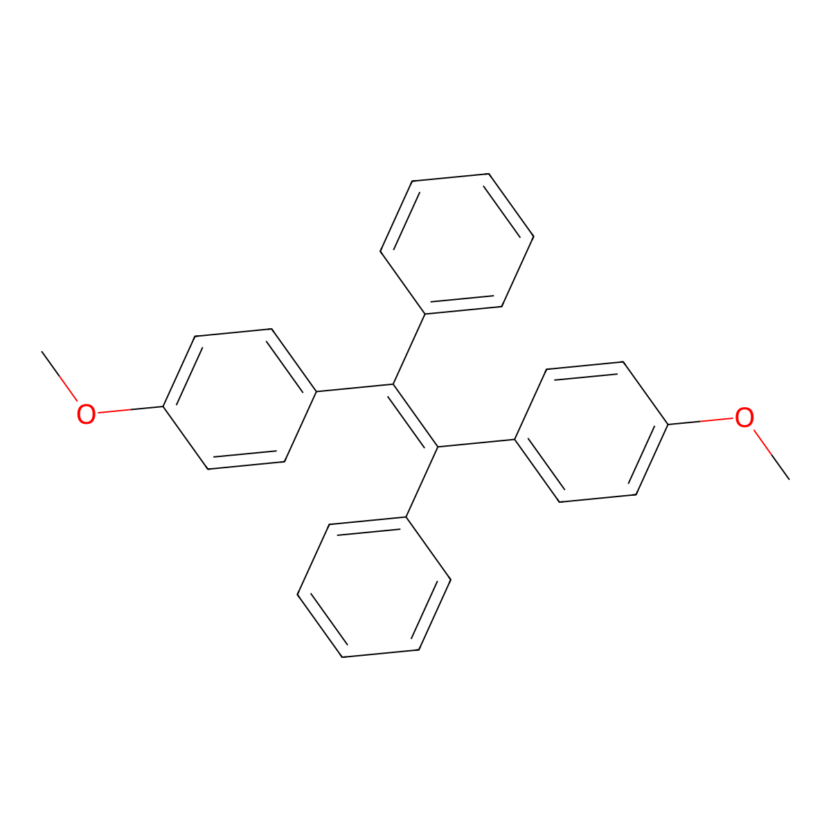 1,2-Bis(4-methoxyphenyl)-1,2-diphenylethene molecular structure, CAS 68578-78-9