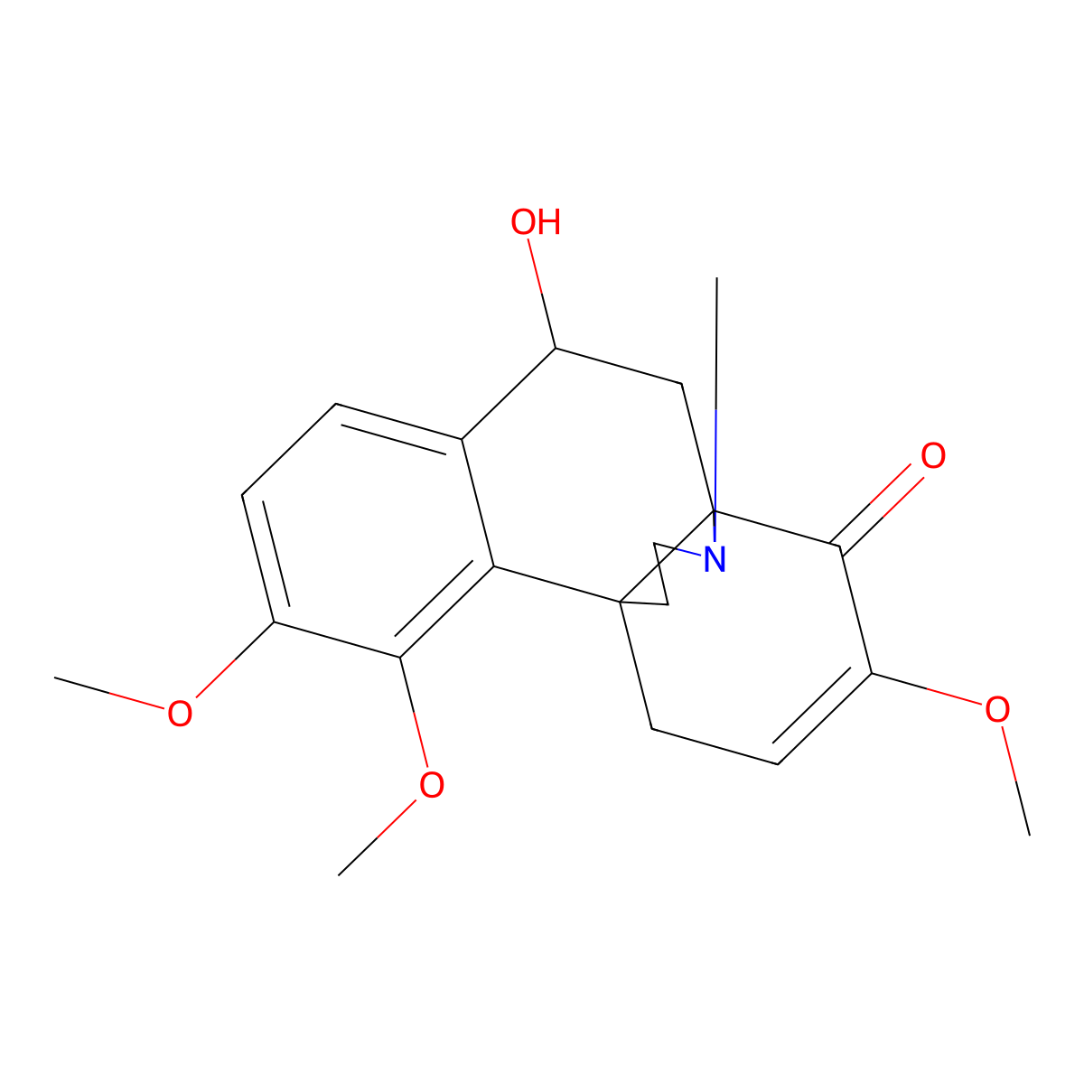 6,7-Didehydro-8beta,10beta-epoxy-3,4,7-trimethoxy-17-methylhasubanan-8-ol molecular structure, CAS 6858-85-1