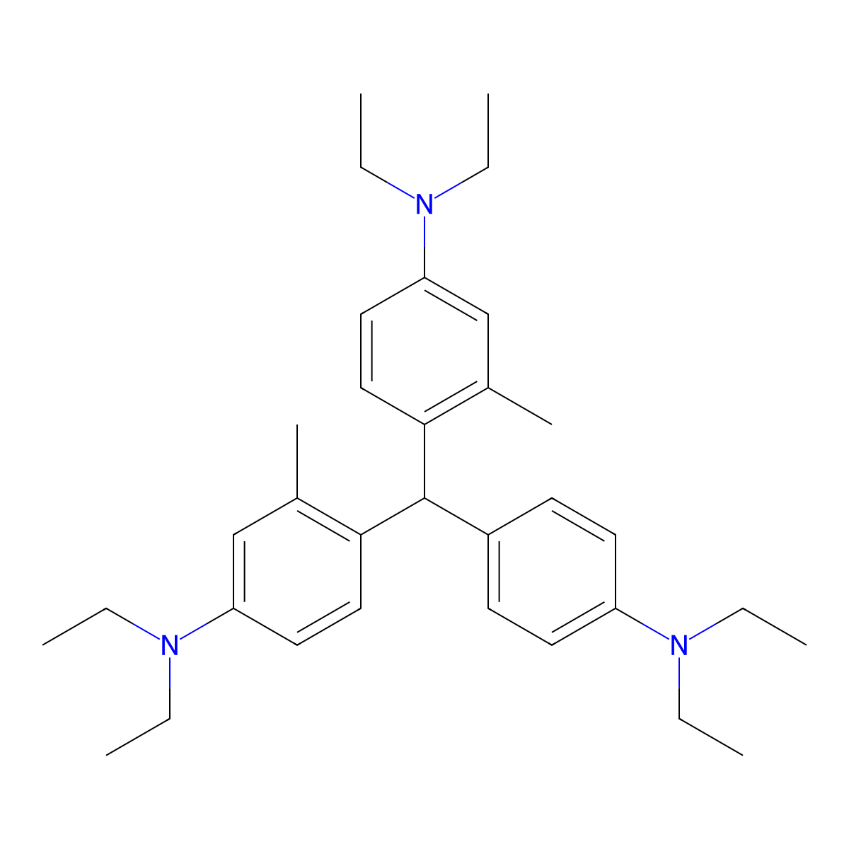 Benzenamine, 4,4'-[[4-(diethylamino)phenyl]methylene]bis[N,N-diethyl-3-methyl- molecular structure, CAS 68582-45-6