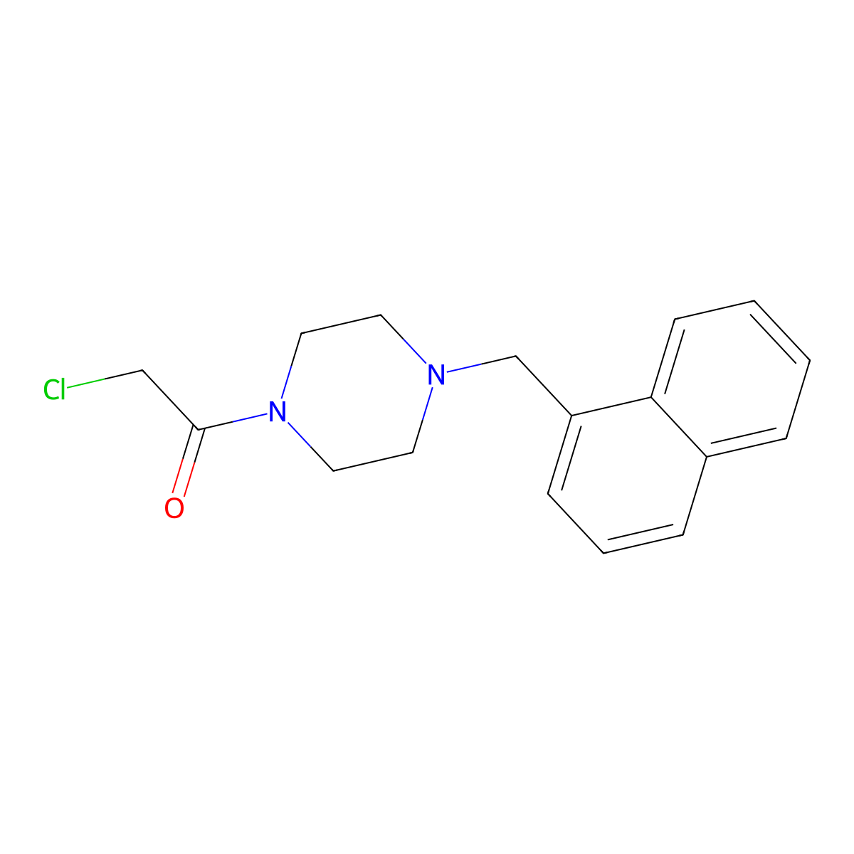 2-Chloro-1-{4-[(naphthalen-1-yl)methyl]piperazin-1-yl}ethan-1-one molecular structure, CAS 685820-05-7