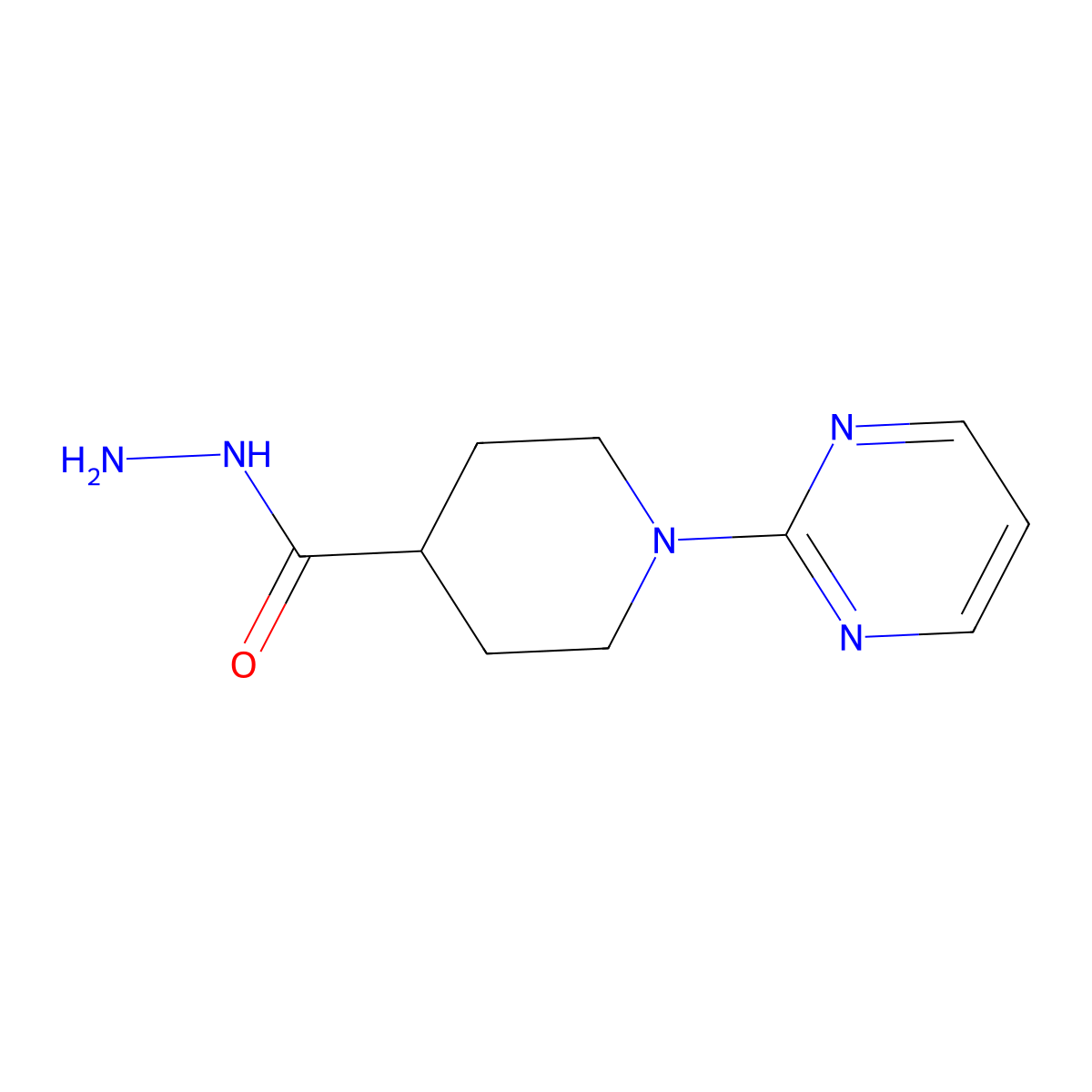 1-(Pyrimidin-2-yl)piperidine-4-carbohydrazide molecular structure, CAS 685828-03-9