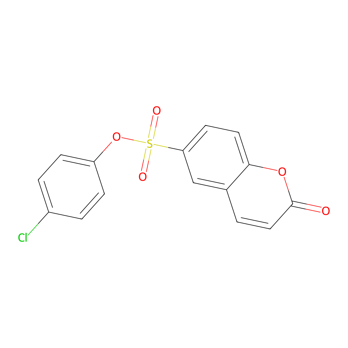 4-chlorophenyl 2-oxo-2H-chromene-6-sulfonate molecular structure, CAS 685829-53-2