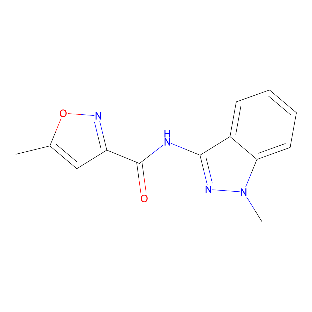 5-methyl-N-(1-methylindazol-3-yl)-1,2-oxazole-3-carboxamide molecular structure, CAS 685830-13-1