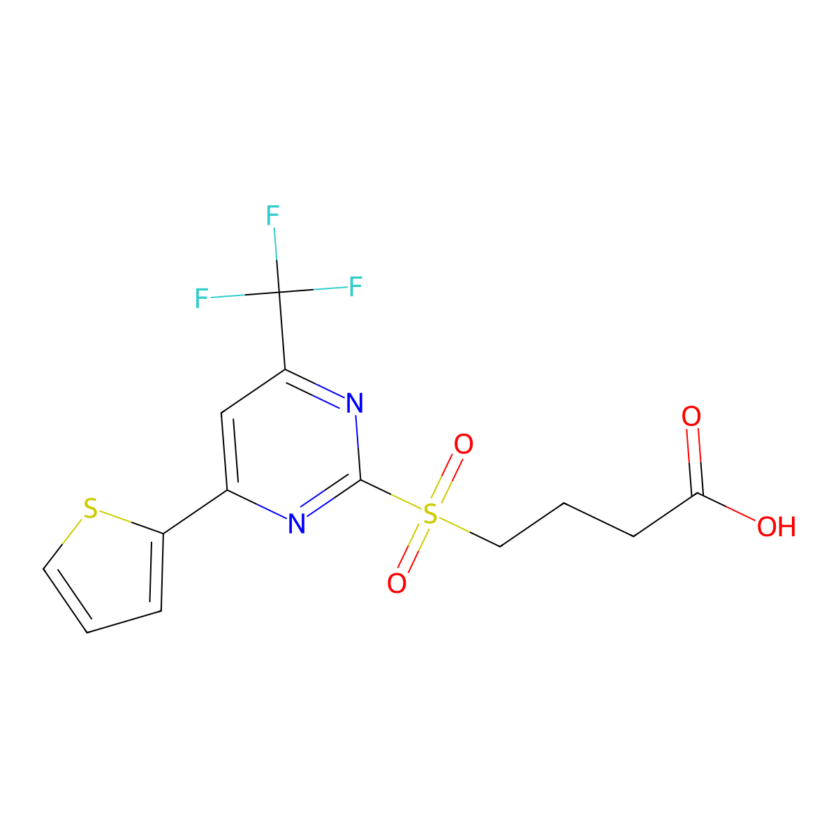 4-{[4-(2-Thienyl)-6-(trifluoromethyl)pyrimidin-2-yl]sulfonyl}butanoic acid molecular structure, CAS 685837-06-3