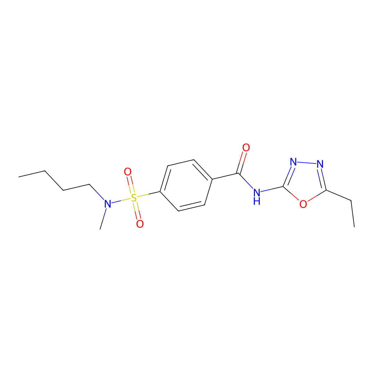 4-[butyl(methyl)sulfamoyl]-N-(5-ethyl-1,3,4-oxadiazol-2-yl)benzamide molecular structure, CAS 685837-24-5
