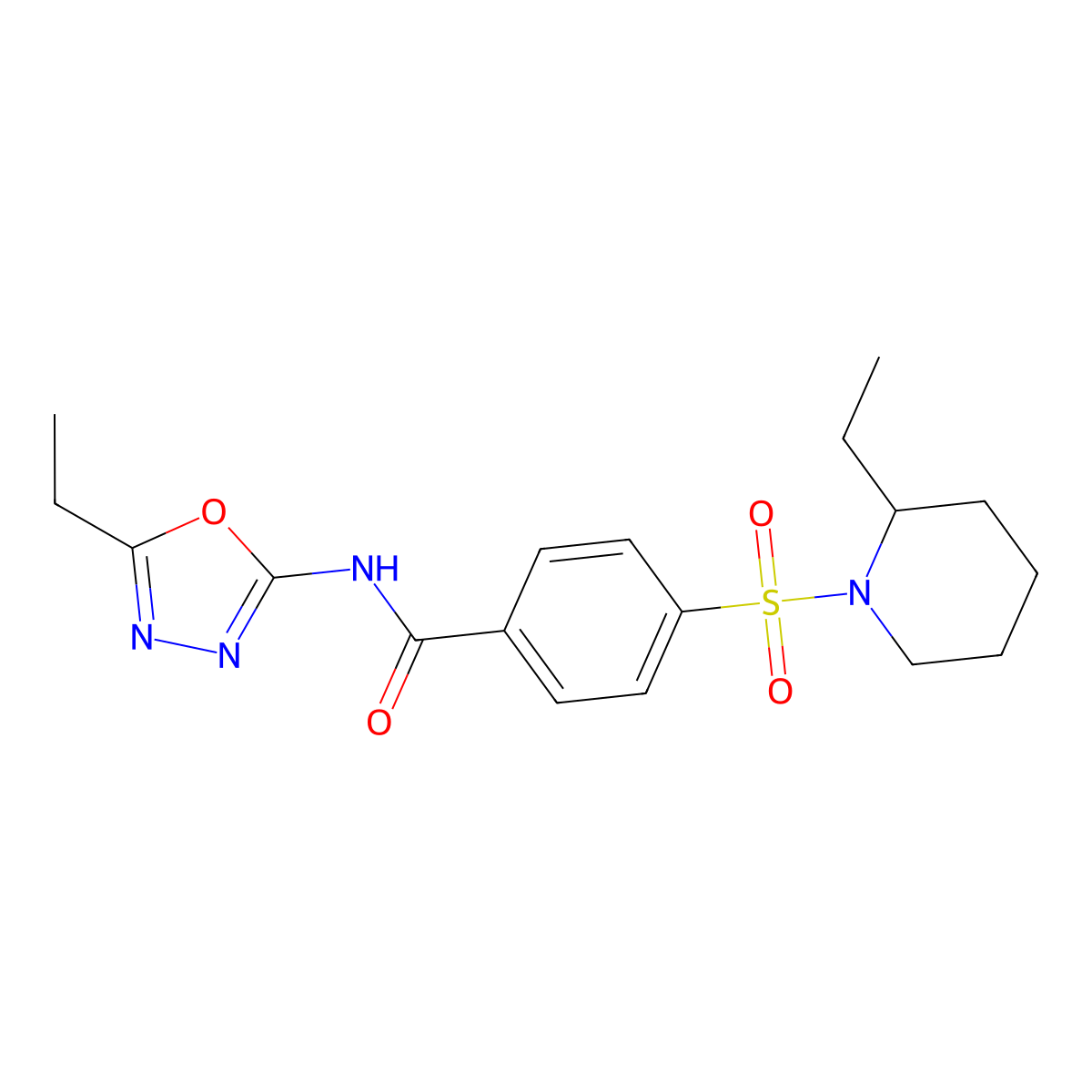 N-(5-ethyl-1,3,4-oxadiazol-2-yl)-4-[(2-ethylpiperidin-1-yl)sulfonyl]benzamide molecular structure, CAS 685837-31-4