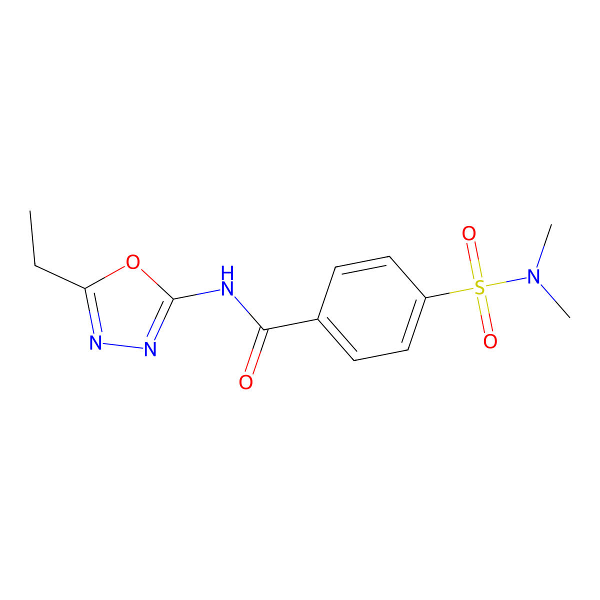 4-(dimethylsulfamoyl)-N-(5-ethyl-1,3,4-oxadiazol-2-yl)benzamide molecular structure, CAS 685837-32-5