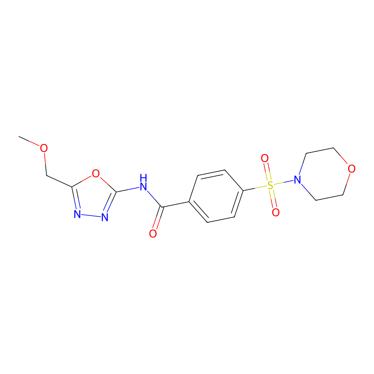 N-(5-(methoxymethyl)-1,3,4-oxadiazol-2-yl)-4-(morpholinosulfonyl)benzamide molecular structure, CAS 685837-35-8