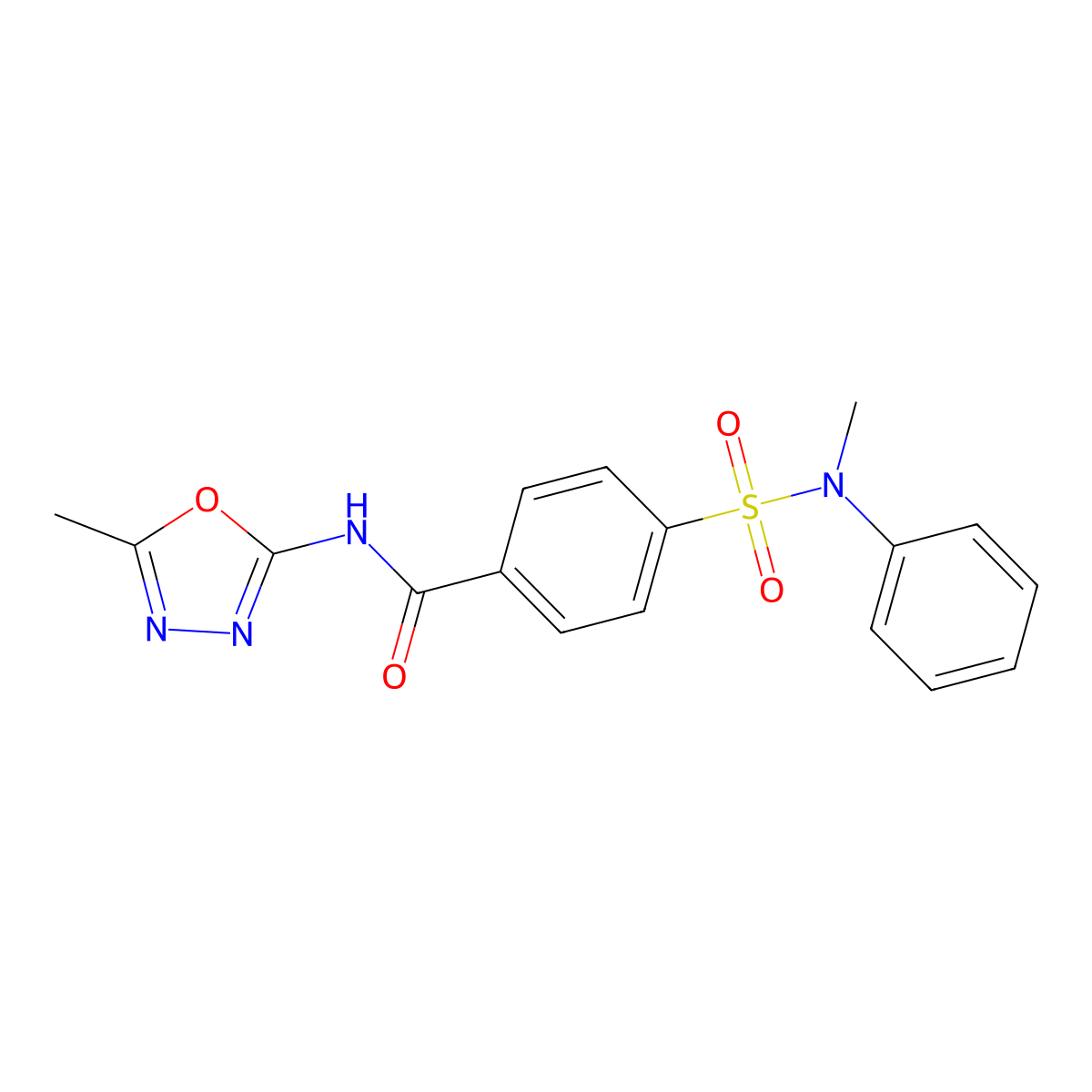 N-(5-methyl-1,3,4-oxadiazol-2-yl)-4-[methyl(phenyl)sulfamoyl]benzamide molecular structure, CAS 685837-45-0