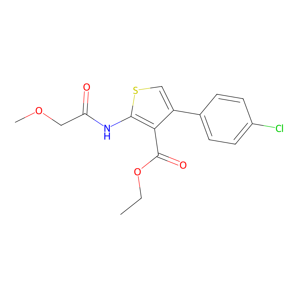 Ethyl 4-(4-chlorophenyl)-2-[(methoxyacetyl)amino]-3-thiophenecarboxylate molecular structure, CAS 685839-30-9