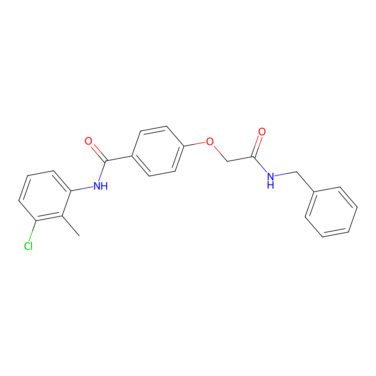 4-[2-(benzylamino)-2-oxoethoxy]-N-(3-chloro-2-methylphenyl)benzamide molecular structure, CAS 685839-44-5