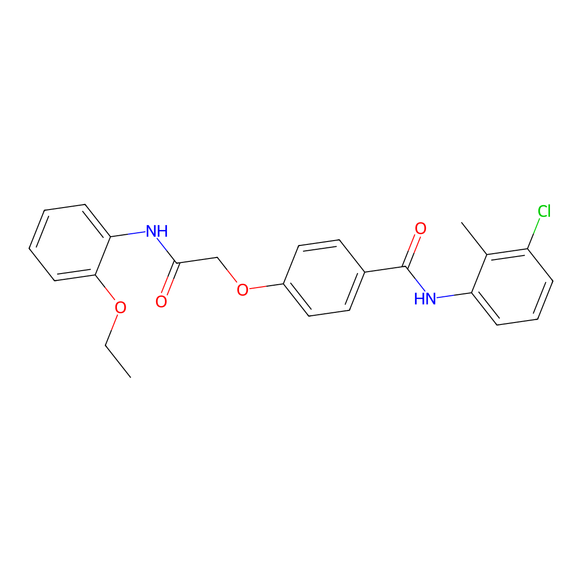 N-(3-chloro-2-methylphenyl)-4-[2-(2-ethoxyanilino)-2-oxoethoxy]benzamide molecular structure, CAS 685839-54-7