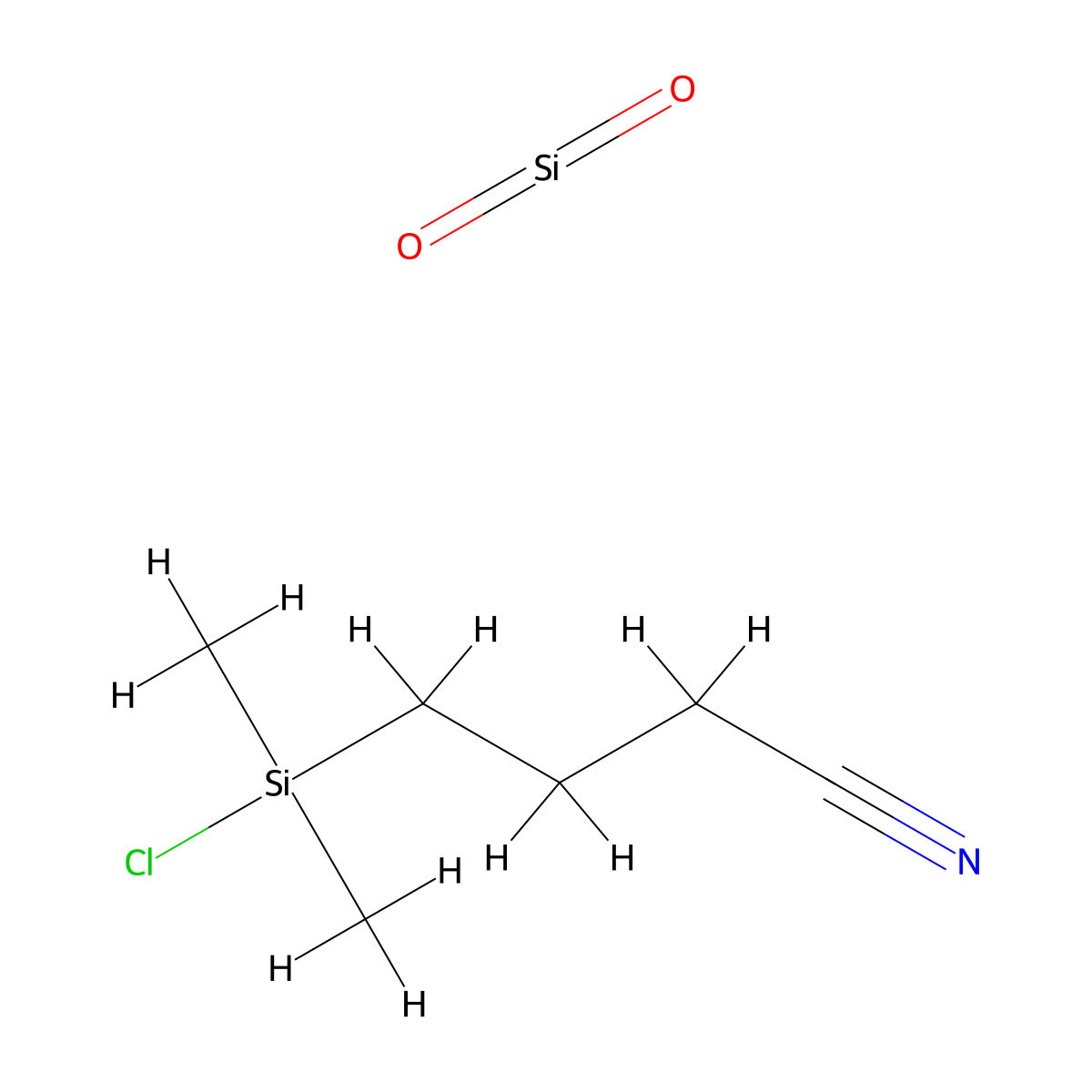 Butanenitrile, 4-(chlorodimethylsilyl)-, hydrolysis products with silica molecular structure, CAS 68584-38-3