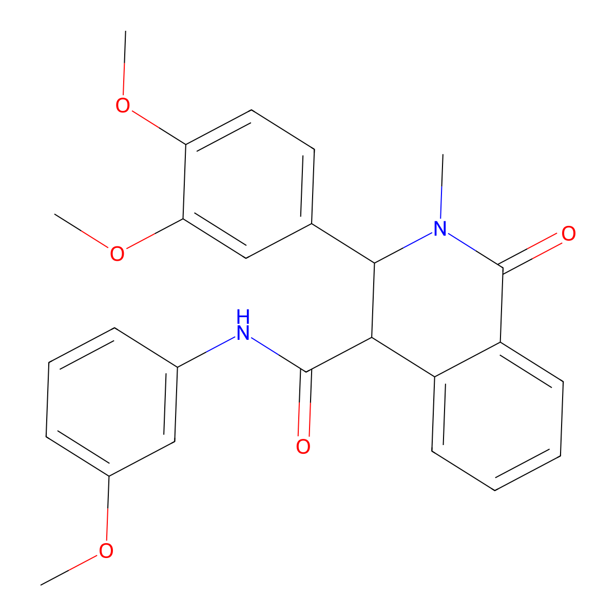 3-(3,4-dimethoxyphenyl)-N-(3-methoxyphenyl)-2-methyl-1-oxo-1,2,3,4-tetrahydroisoquinoline-4-carboxamide molecular structure, CAS 685844-21-7
