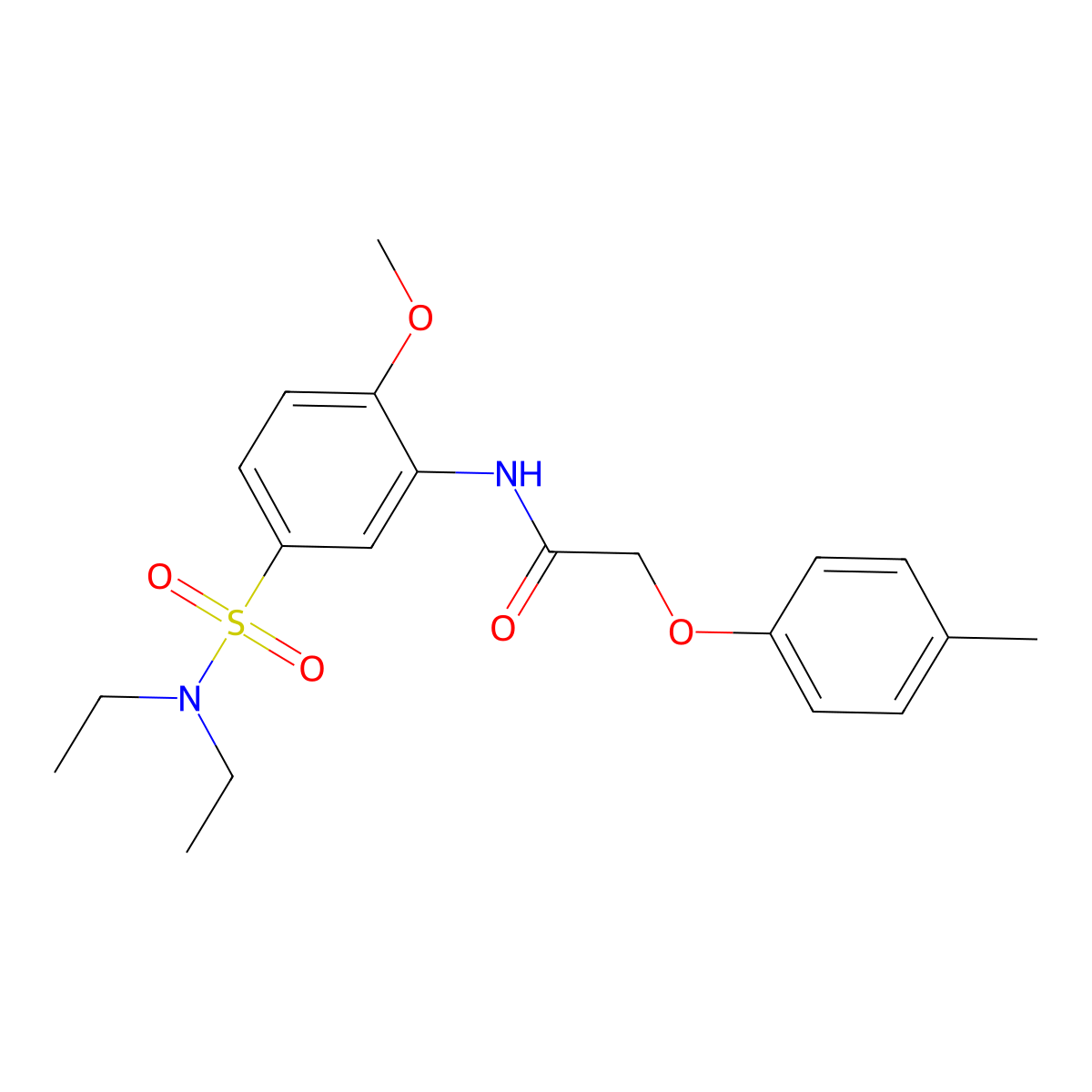 N-{5-[(diethylamino)sulfonyl]-2-methoxyphenyl}-2-(4-methylphenoxy)acetamide molecular structure, CAS 685844-57-9