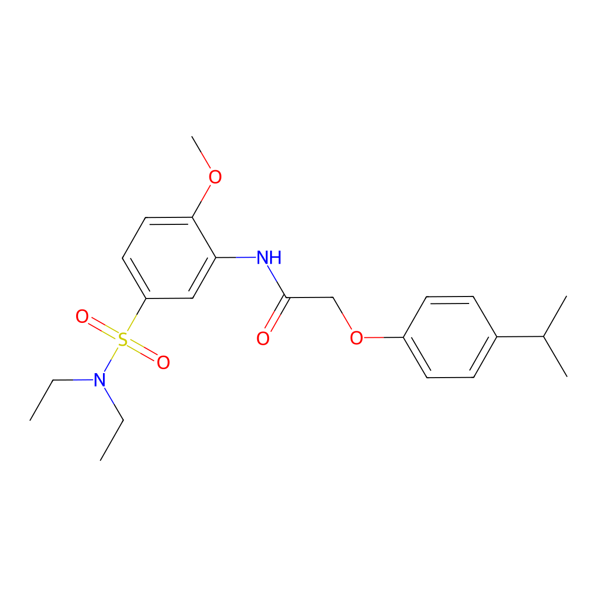 N-[5-(diethylsulfamoyl)-2-methoxyphenyl]-2-[4-(propan-2-yl)phenoxy]acetamide molecular structure, CAS 685844-58-0