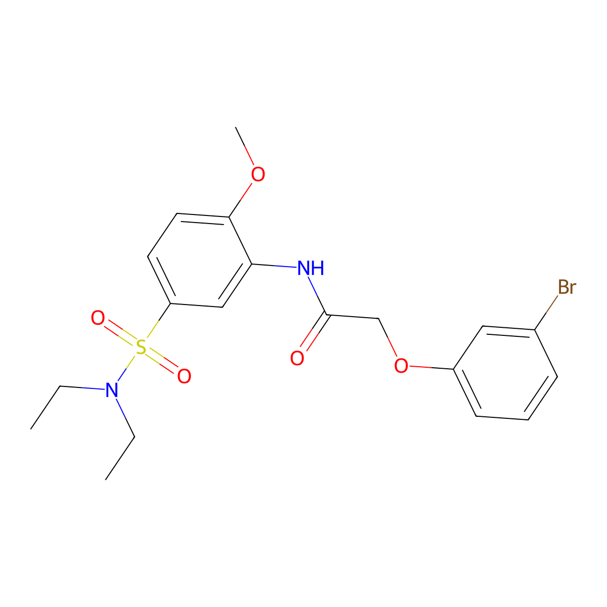 2-(3-bromophenoxy)-N-[5-(diethylsulfamoyl)-2-methoxyphenyl]acetamide molecular structure, CAS 685844-61-5