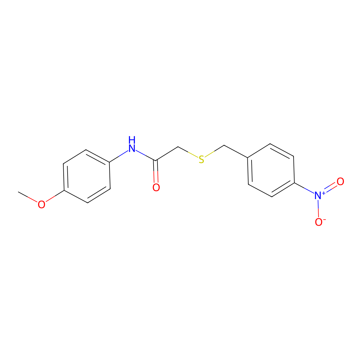 2-({4-nitrobenzyl}sulfanyl)-N-(4-methoxyphenyl)acetamide molecular structure, CAS 685845-03-8