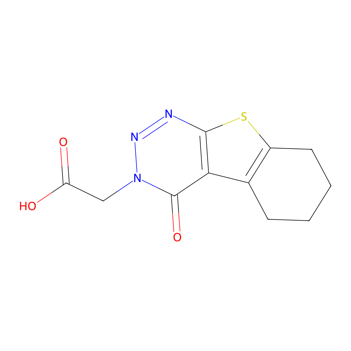 (4-oxo-5,6,7,8-tetrahydro[1]benzothieno[2,3-d][1,2,3]triazin-3(4H)-yl)acetic acid molecular structure, CAS 685845-75-4