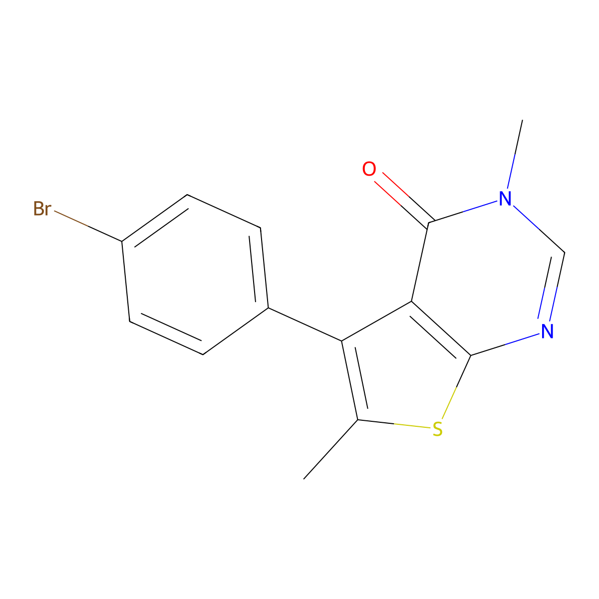 5-(4-Bromophenyl)-3,6-dimethylthieno[2,3-d]pyrimidin-4-one molecular structure, CAS 685846-36-0
