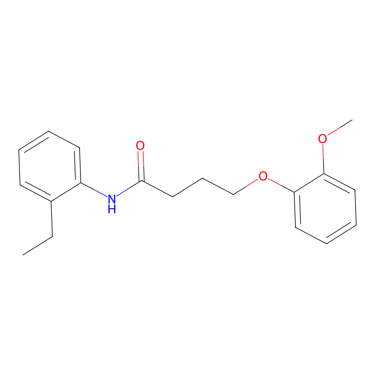 N-(2-ethylphenyl)-4-(2-methoxyphenoxy)butanamide molecular structure, CAS 685846-87-1