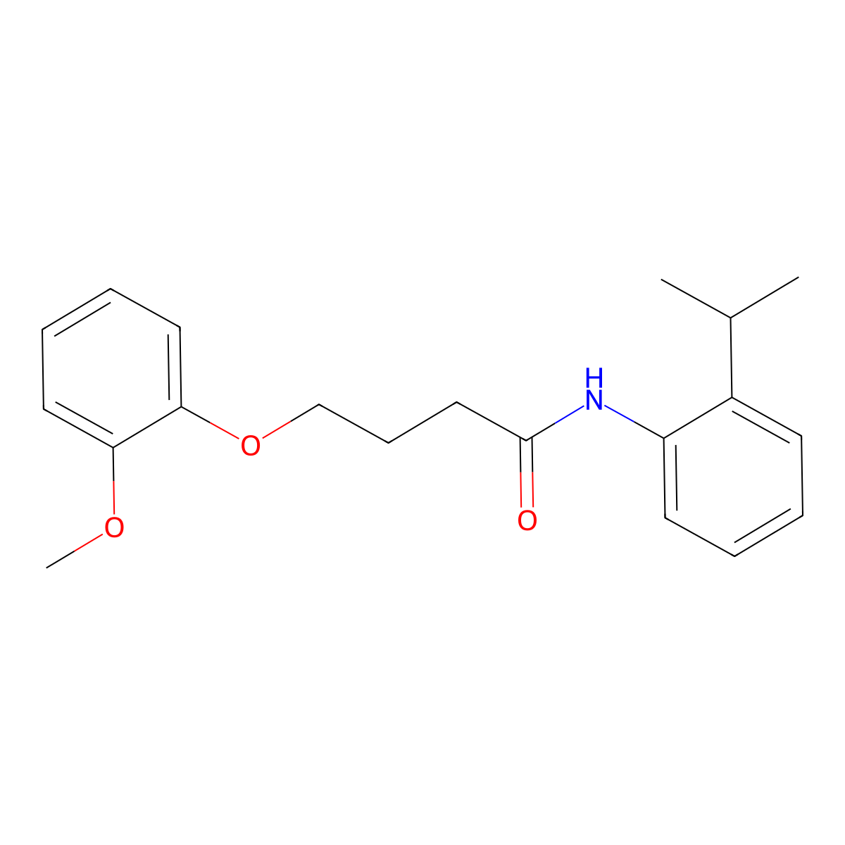 N-(2-isopropylphenyl)-4-(2-methoxyphenoxy)butanamide molecular structure, CAS 685846-88-2