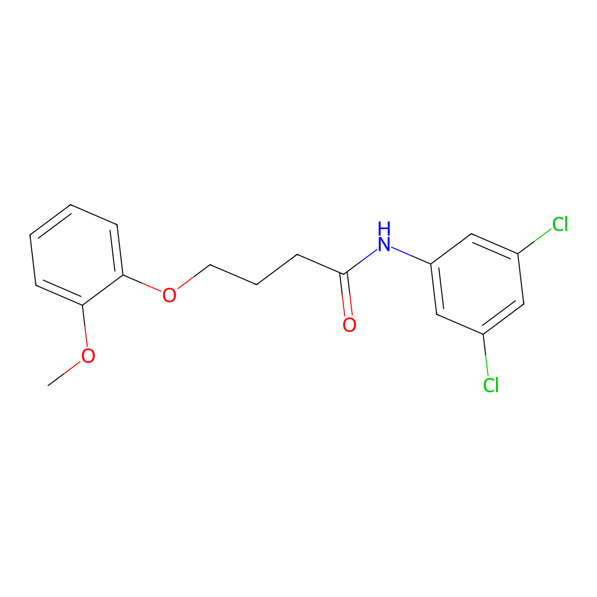 N-(3,5-dichlorophenyl)-4-(2-methoxyphenoxy)butanamide molecular structure, CAS 685846-92-8