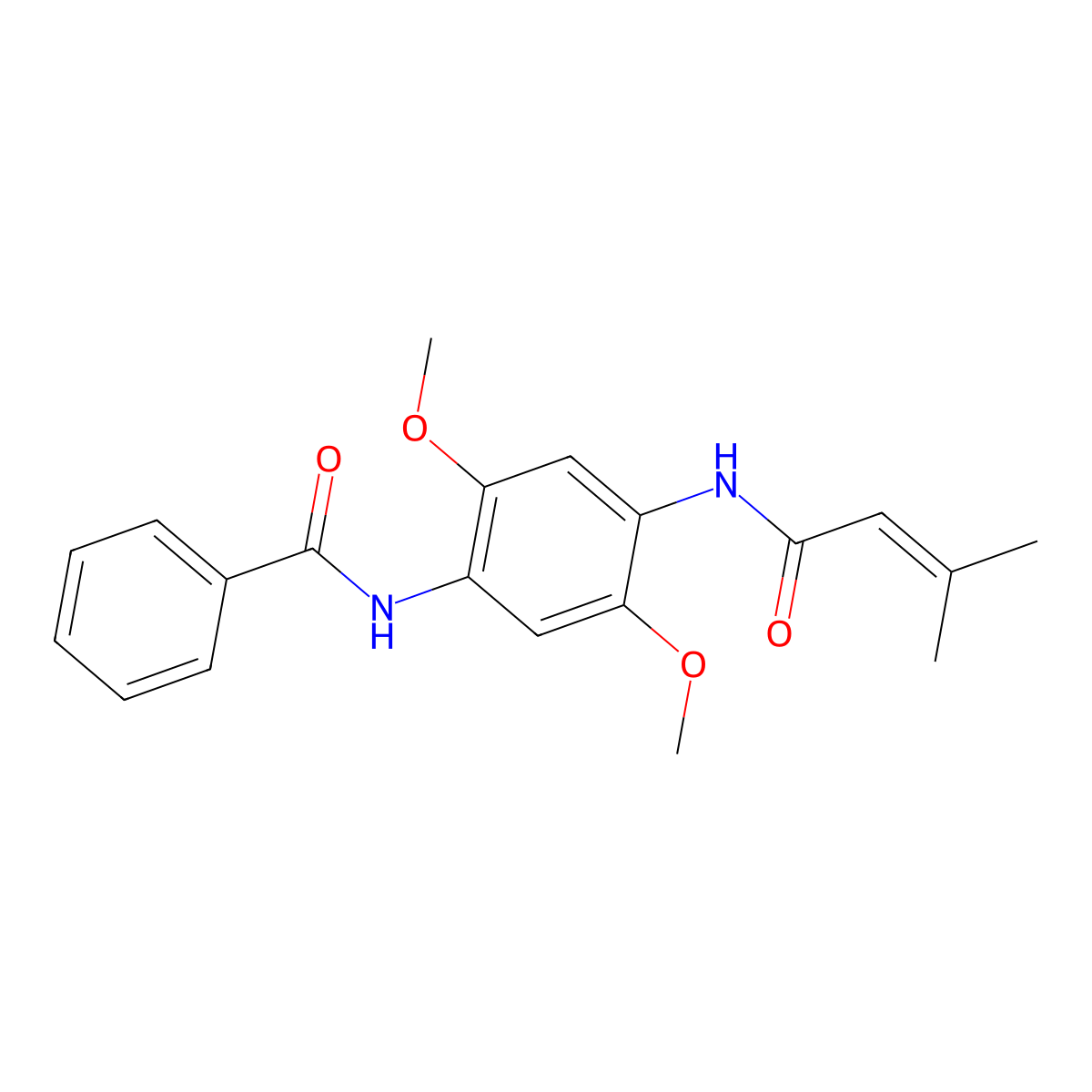 N-[2,5-Dimethoxy-4-(3-methylbut-2-enamido)phenyl]benzamide molecular structure, CAS 685847-44-3