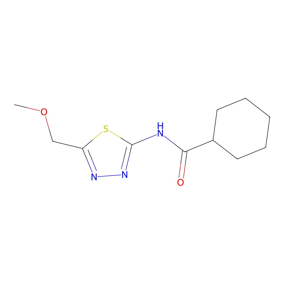 N-(5-(Methoxymethyl)-1,3,4-thiadiazol-2-yl)cyclohexanecarboxamide molecular structure, CAS 685847-69-2