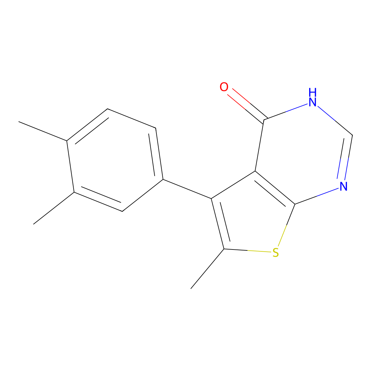 5-(3,4-Dimethylphenyl)-6-methylthieno[2,3-d]pyrimidin-4(3H)-one molecular structure, CAS 685848-56-0