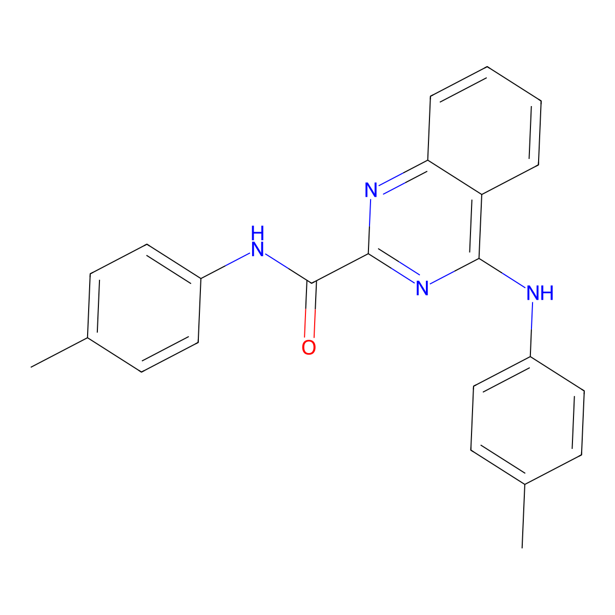 N-(4-methylphenyl)-4-(4-toluidino)-2-quinazolinecarboxamide molecular structure, CAS 685848-83-3