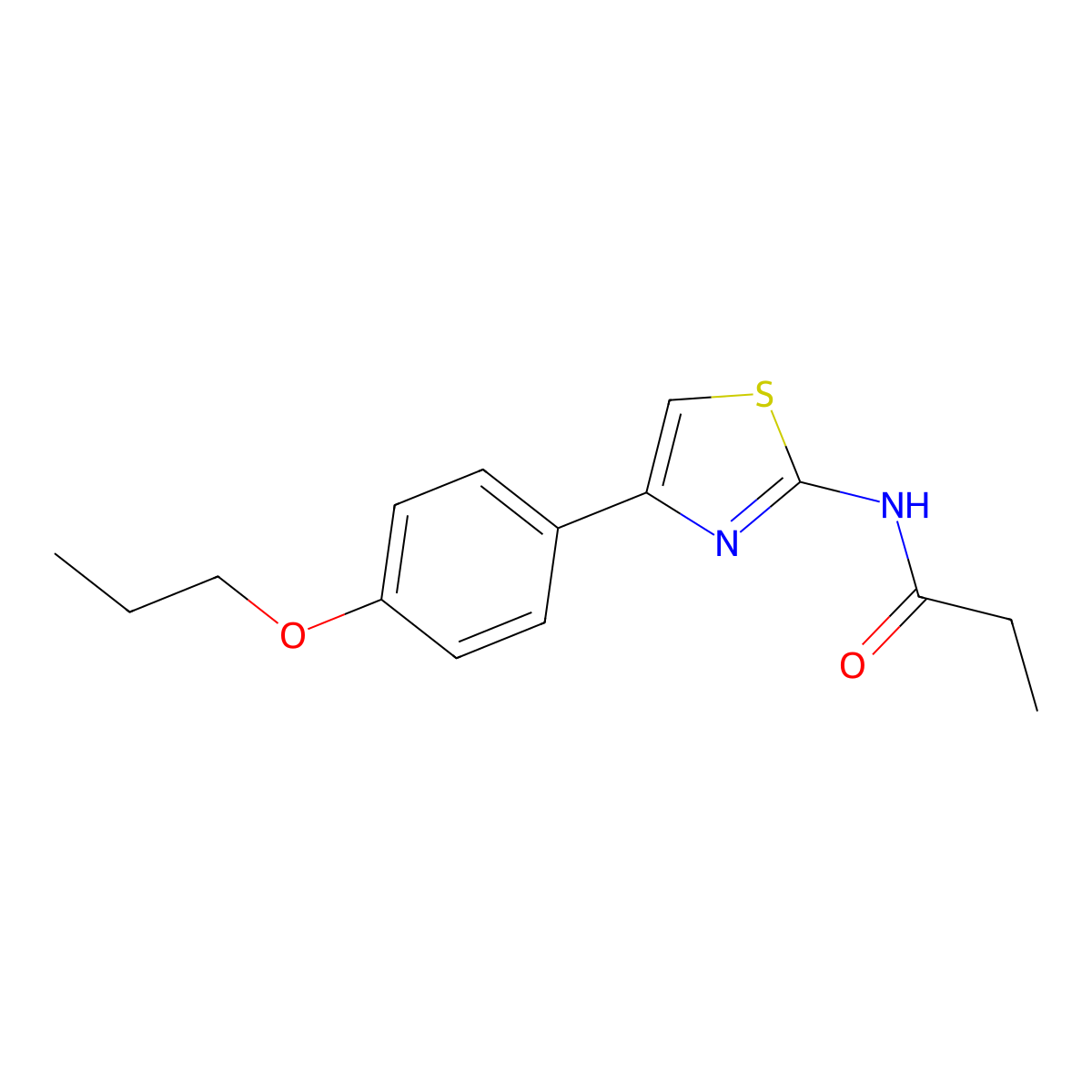 N-[4-(4-propoxyphenyl)-1,3-thiazol-2-yl]propanamide molecular structure, CAS 685849-57-4