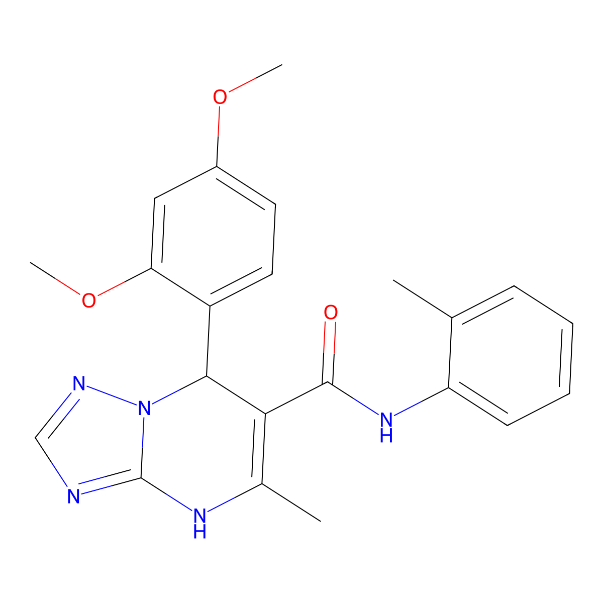 7-(2,4-dimethoxyphenyl)-5-methyl-N-(2-methylphenyl)-4,7-dihydro[1,2,4]triazolo[1,5-a]pyrimidine-6-carboxamide molecular structure, CAS 685852-88-4