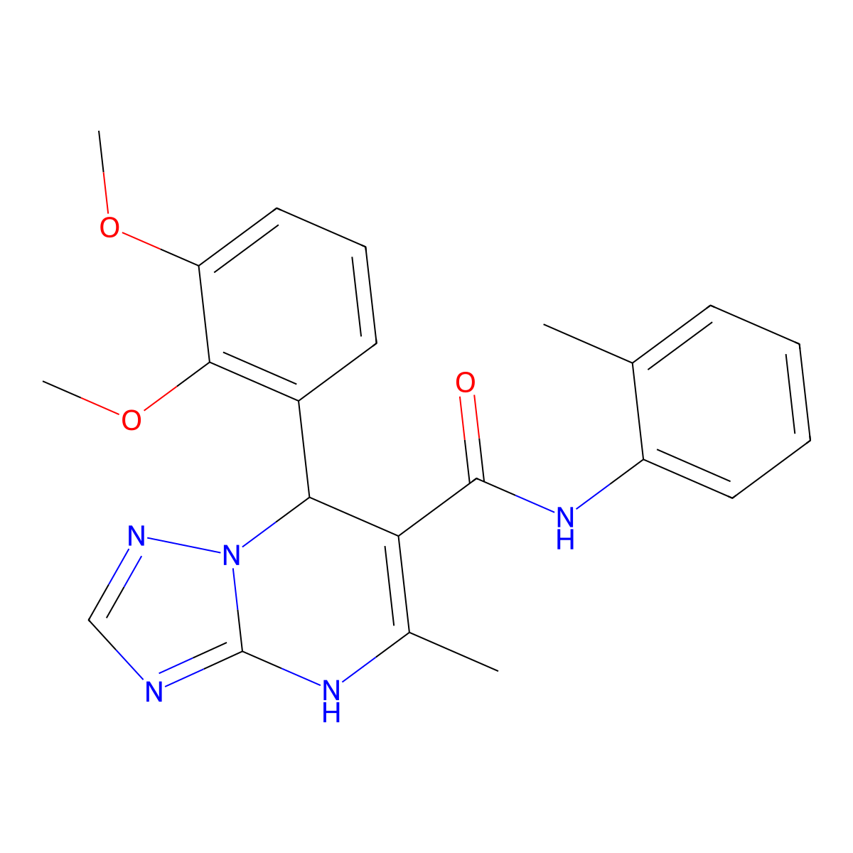 7-(2,3-dimethoxyphenyl)-5-methyl-N-(2-methylphenyl)-4,7-dihydro[1,2,4]triazolo[1,5-a]pyrimidine-6-carboxamide molecular structure, CAS 685852-89-5