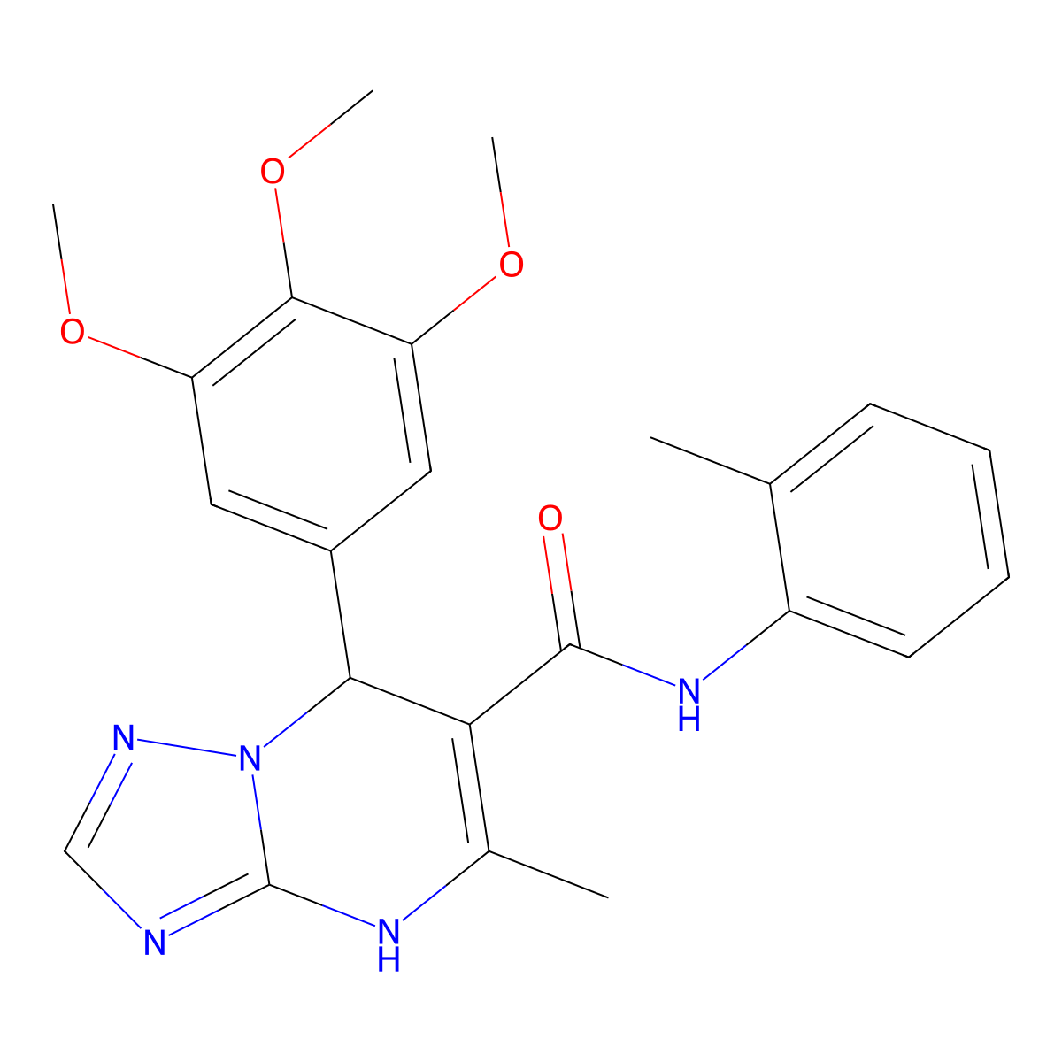 5-methyl-N-(2-methylphenyl)-7-(3,4,5-trimethoxyphenyl)-4,7-dihydro[1,2,4]triazolo[1,5-a]pyrimidine-6-carboxamide molecular structure, CAS 685852-90-8