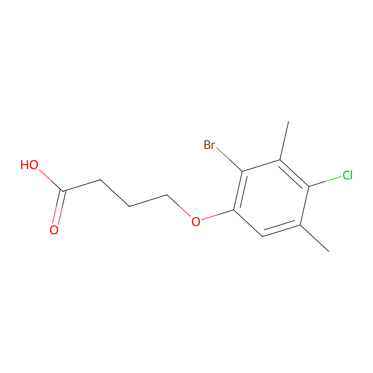 4-(2-Bromo-4-chloro-3,5-dimethylphenoxy)butanoic acid molecular structure, CAS 685853-36-5
