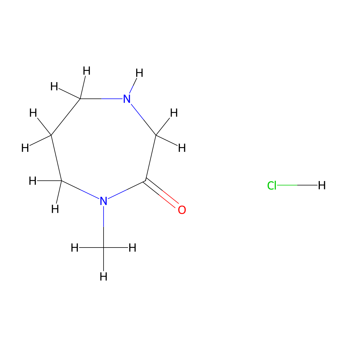1-Methyl-1,4-diazepan-2-one hydrochloride molecular structure, CAS 685859-01-2