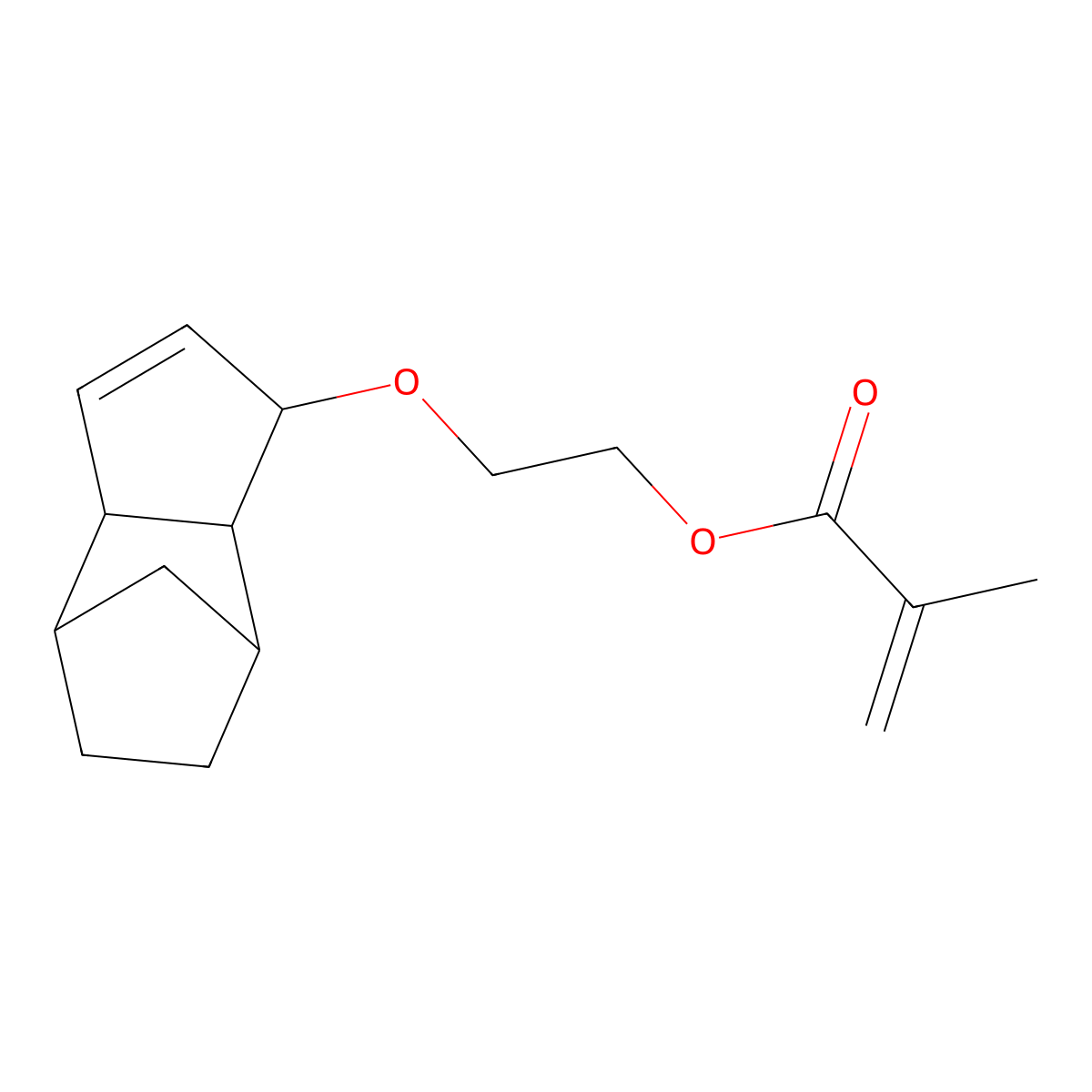 2-Propenoic acid, 2-methyl-, 2-((3a,4,5,6,7,7a-hexahydro-4,7-methano-1H-indenyl)oxy)ethyl ester molecular structure, CAS 68586-19-6
