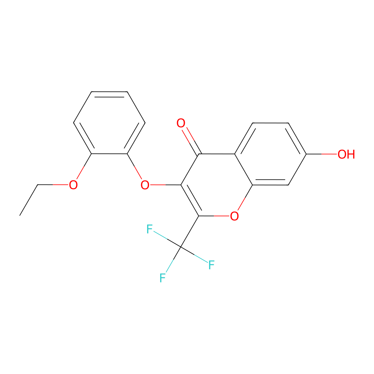 3-(2-ethoxyphenoxy)-7-hydroxy-2-(trifluoromethyl)-4H-chromen-4-one molecular structure, CAS 685861-47-6