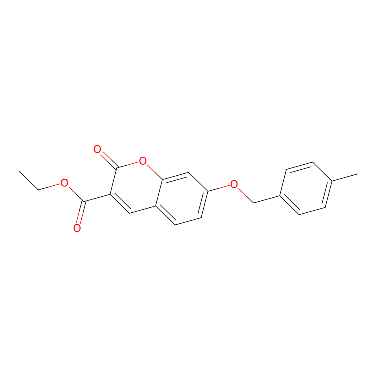 Ethyl 7-[(4-methylphenyl)methoxy]-2-oxochromene-3-carboxylate molecular structure, CAS 685861-48-7