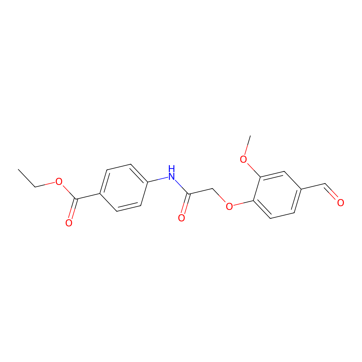 Ethyl 4-{[(4-formyl-2-methoxyphenoxy)acetyl]amino}benzoate molecular structure, CAS 685861-75-0